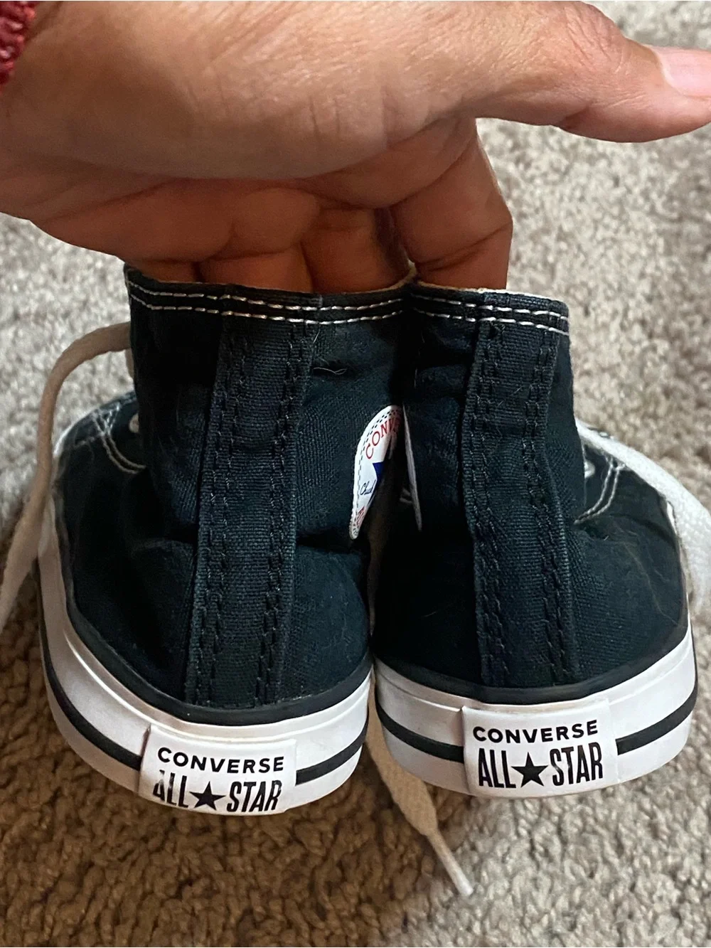 Converse Chuck Taylor Kids Black and White High-Top Sneakers size 8